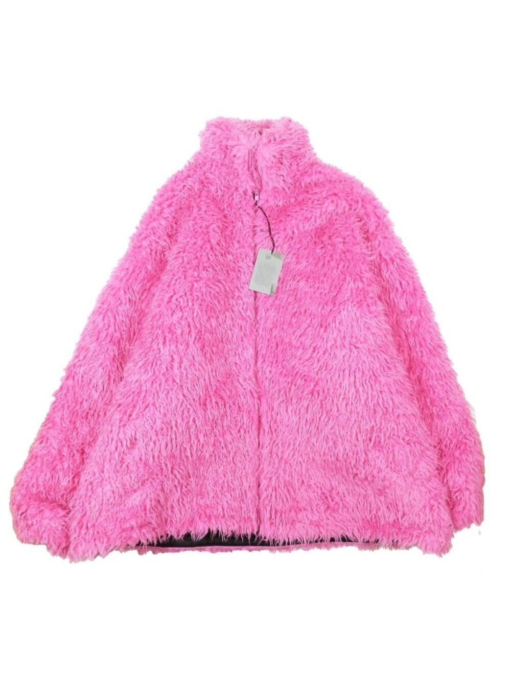 Balenciaga Faux Fur Coat Fleece Oversized Pink 38